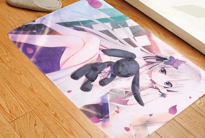 Ilustracja przedstawiająca dłoń dotykającą miękkiego dywanu anime Diipoo