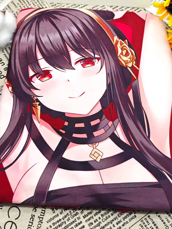 Pełny widok spersonalizowanej pluszowej poszewki na poduszkę dakimakura firmy Diipoo