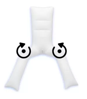 Demonstration of the bending function of the Split-Leg Curved Leg Inflatable Inner Core