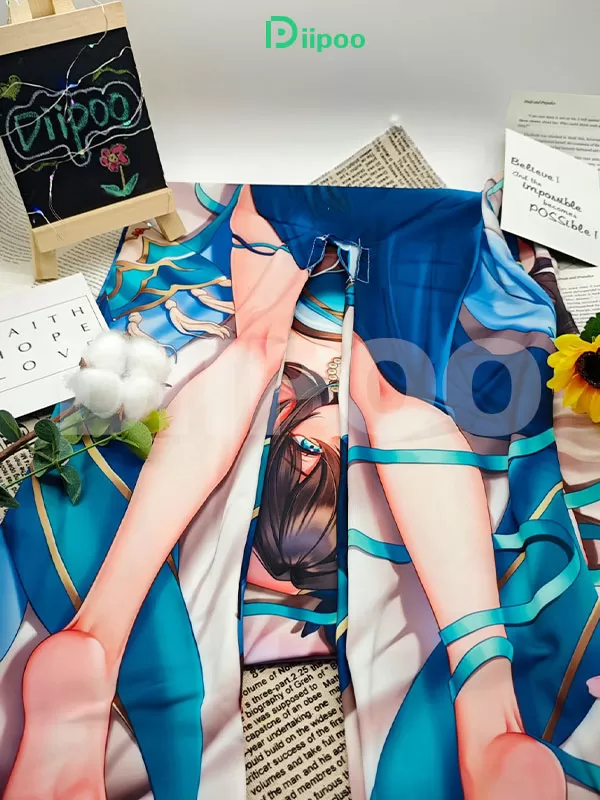 Real photo showcasing a Diipoo custom split-leg pillowcase in 2Way fabric